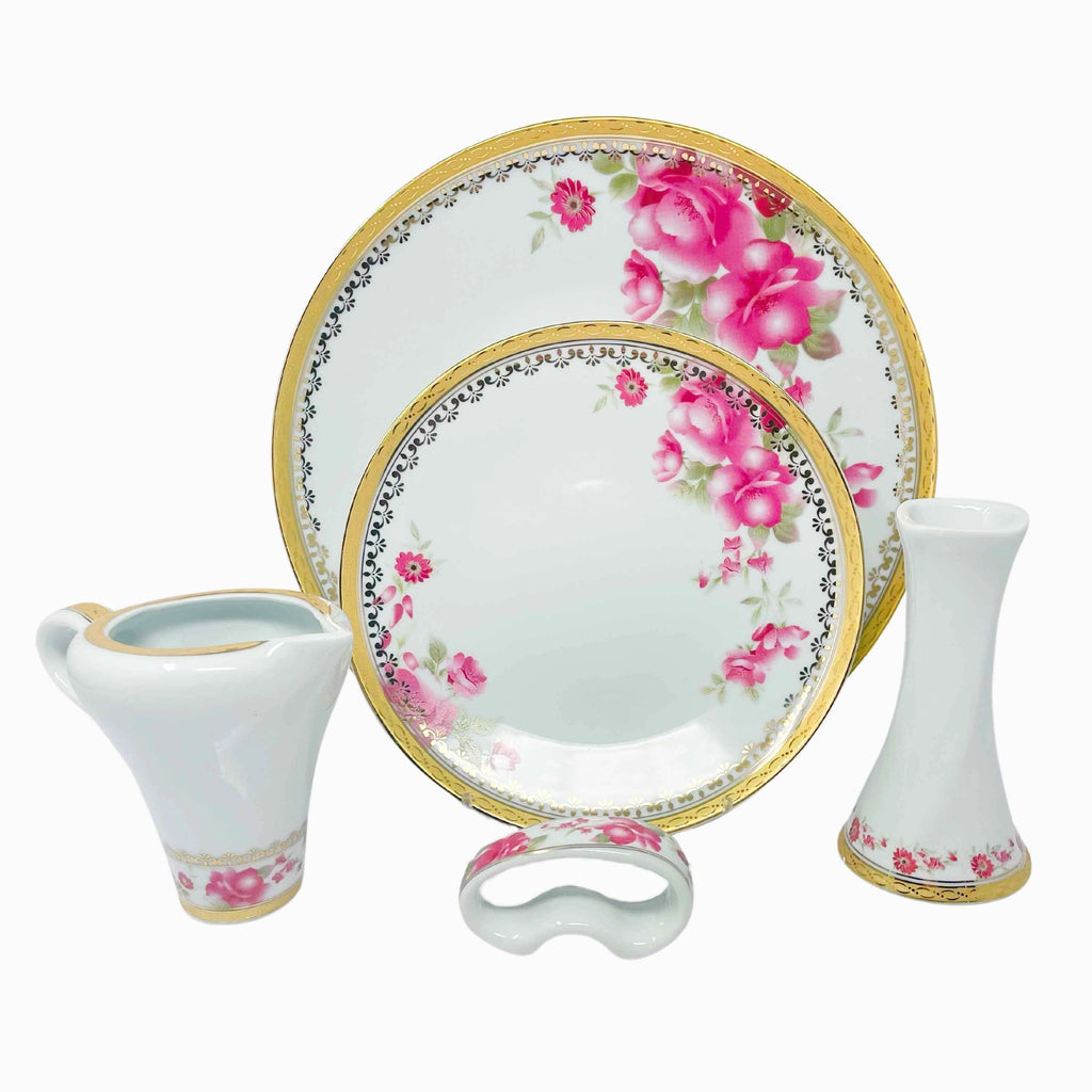 104-PIECE FLORAL DINNERWARE SET FOR 12-PERSON