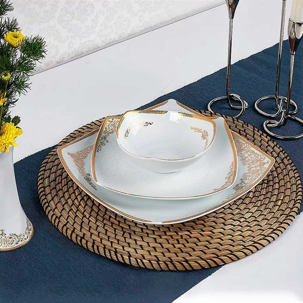 105-PIECE WHITE & GOLD DINNERWARE SET FOR 12-PERSON