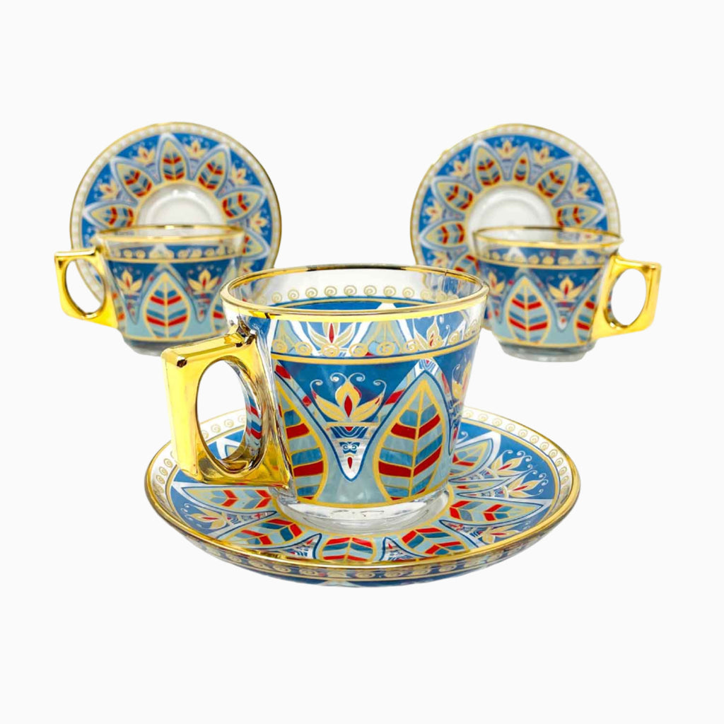 12-PIECE DECORATED MIX COLOUR 1 TEA SET FOR 6-PERSON