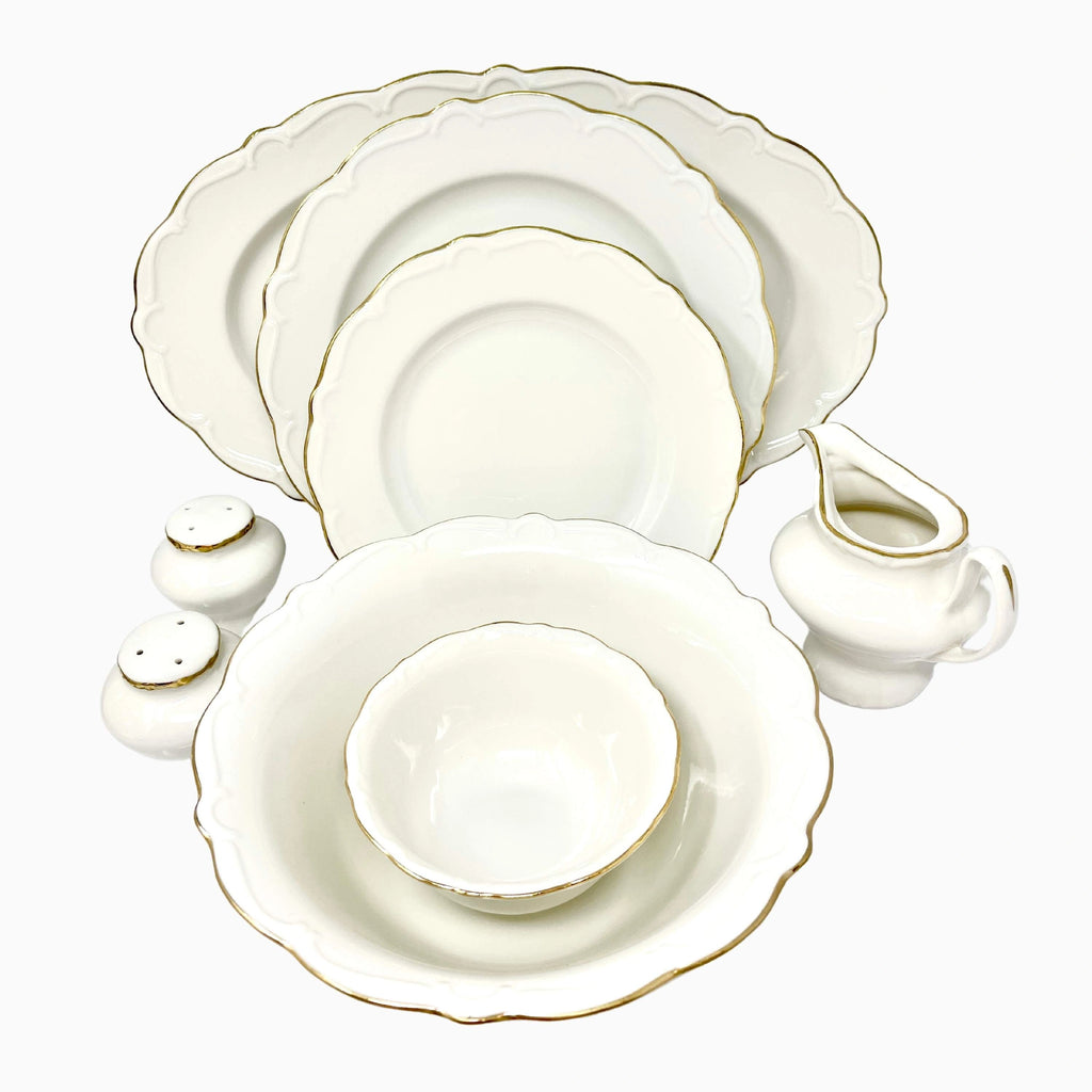 30-PIECE GOLDEN RIMMED DINNERWARE SET FOR 6-PERSON