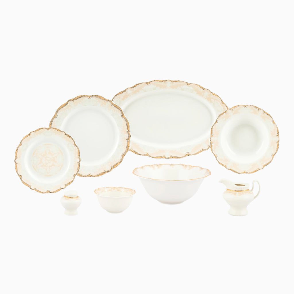 30-PIECE MARTA ROSE GOLD DINNERWARE SET FOR 6-PERSON