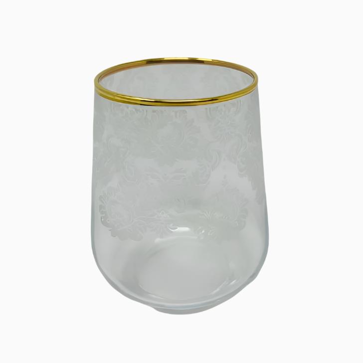 6-PIECE GOLD RIMMED STEMLESS