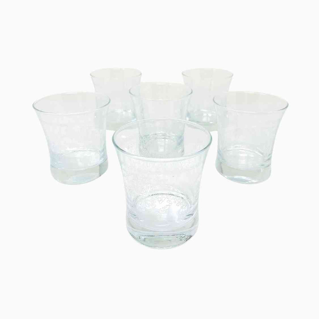 6-PIECE SILVER RIMMED DRINKING GLASS SET