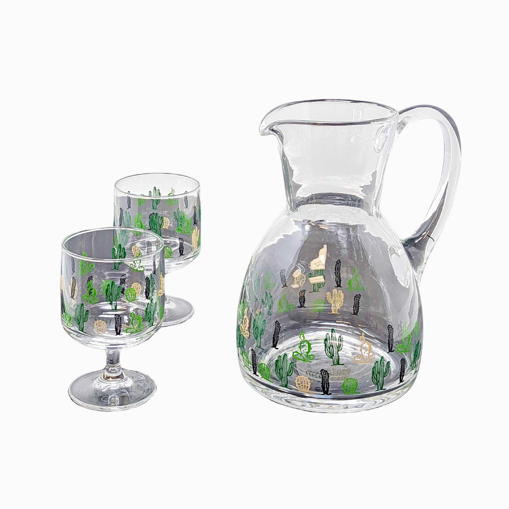 7-PIECES DRINKING DECORATED GLASS SET