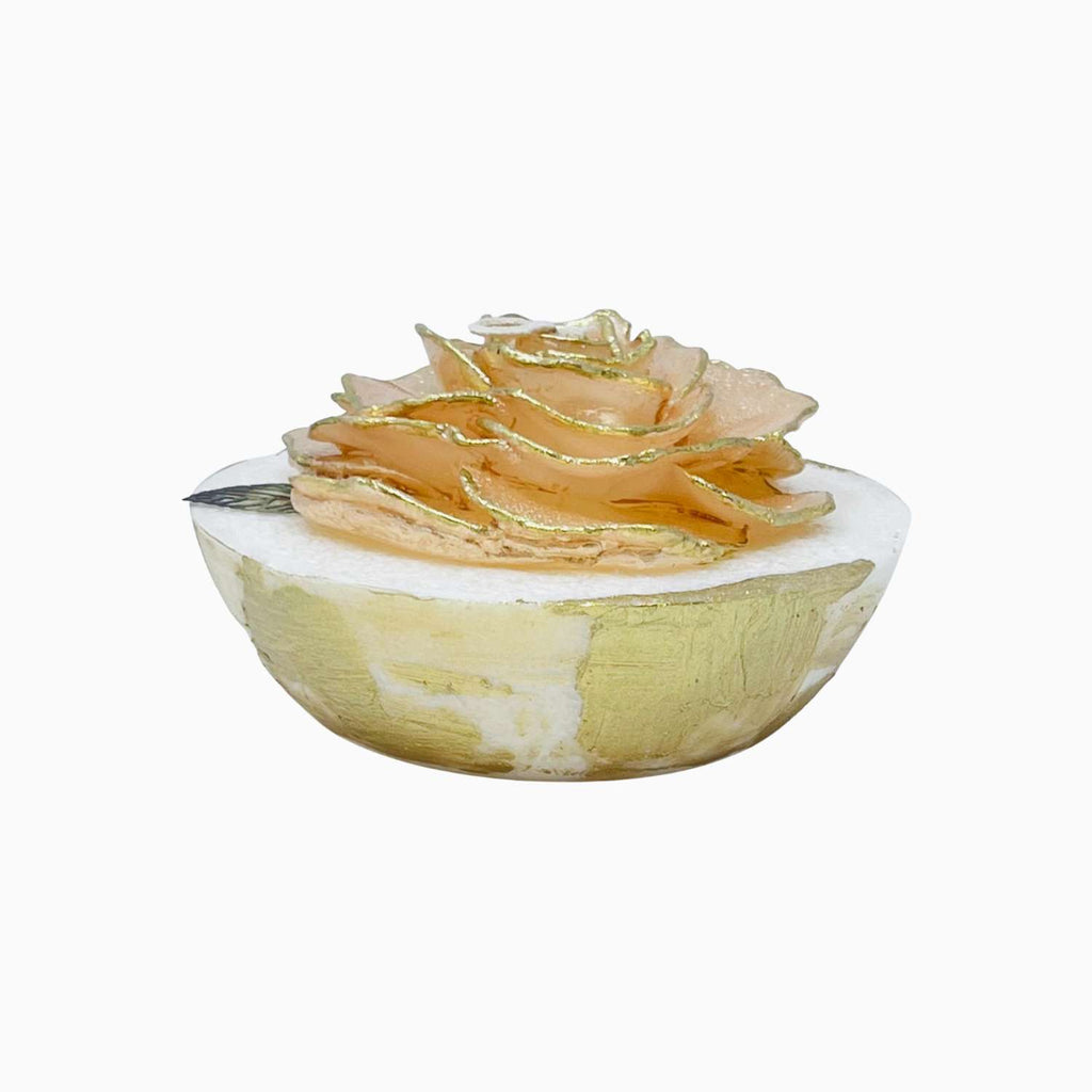 Decorative CANDLE with a rose-CANDLE on a white background