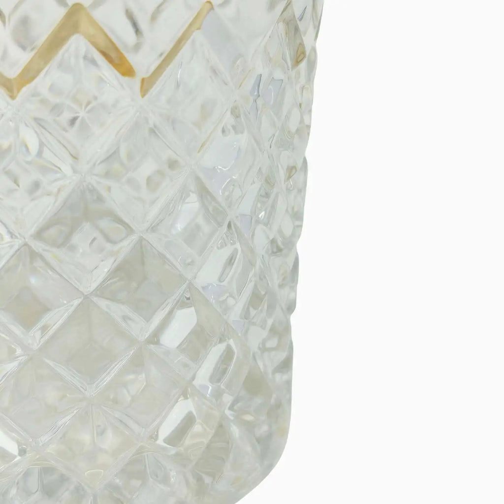 GLASS JAR WITH GOLDEN TONE LID, FLOWER COLLECTION