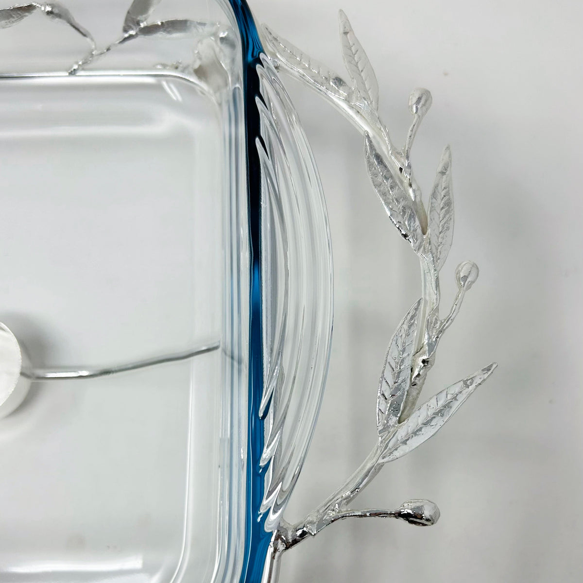 LARGE RECTANGULAR PYREX DISH STAND WITH WARMER, OLIVE LEAF COLLECTION ...