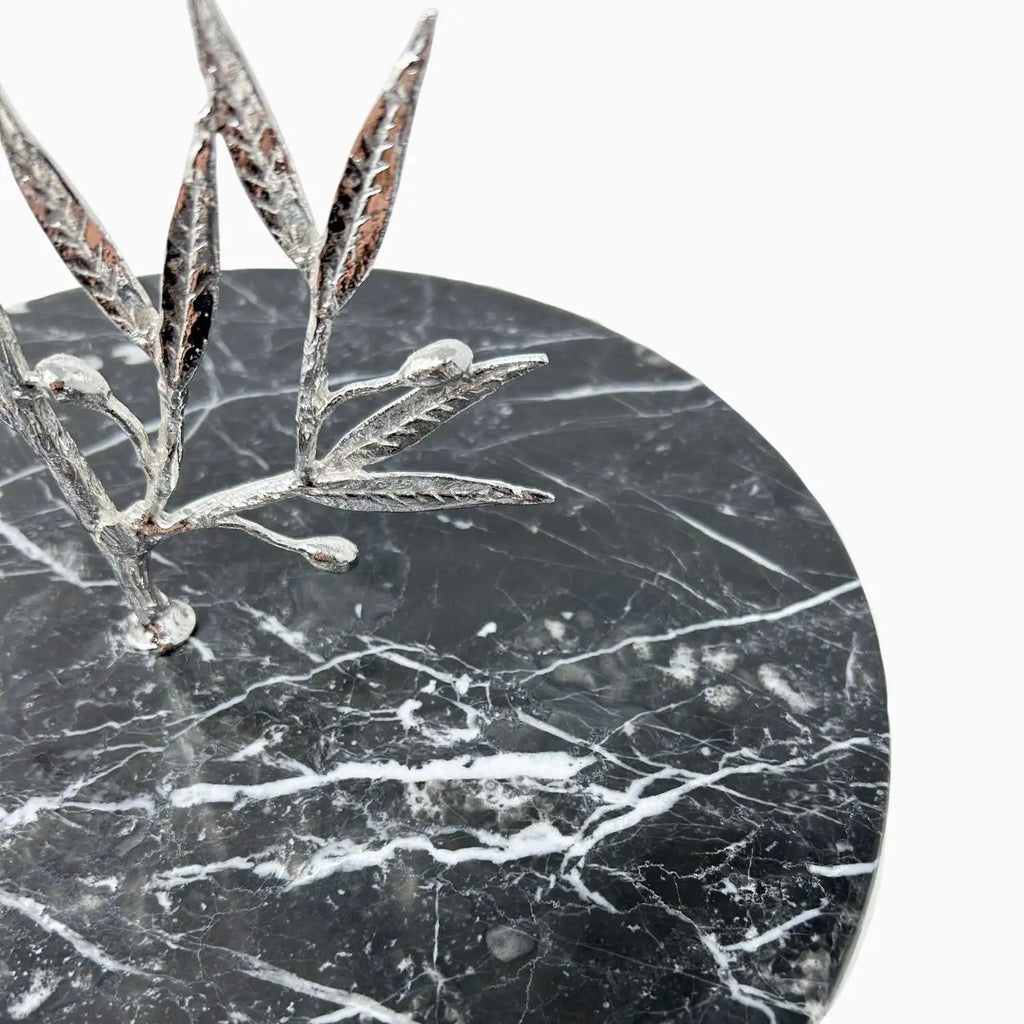 MARBLE SERVING DISH ON STAND