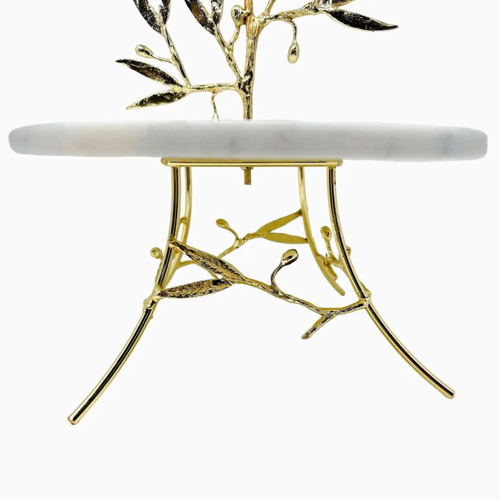 MARBLE SERVING DISH ON STAND