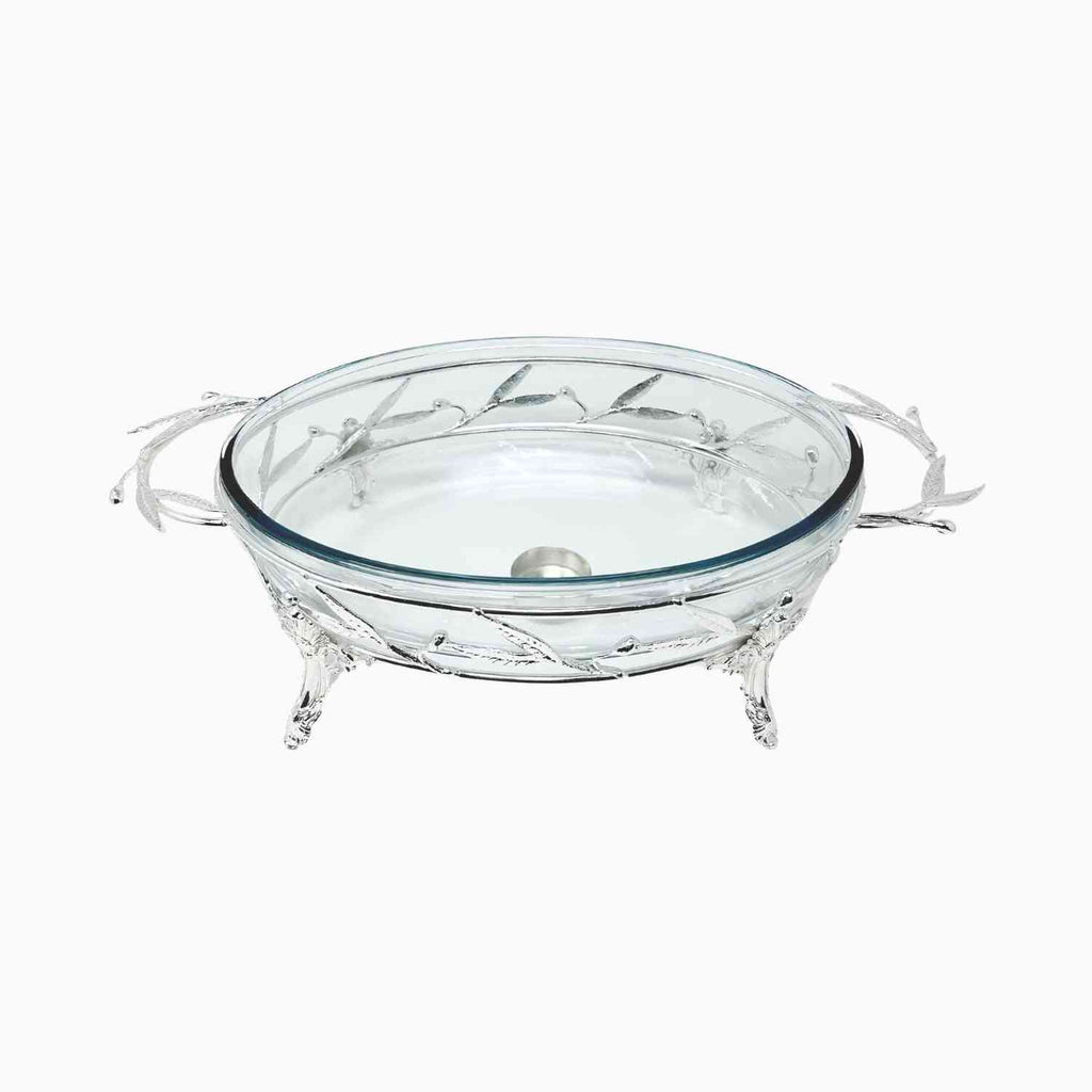 MEDIUM_OVAL_PYREX_SERVING_DISH_ON_STAND_WITH_WARMER