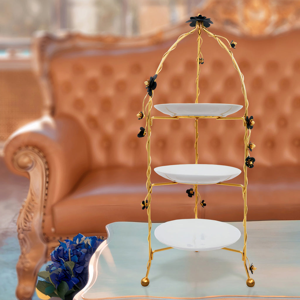 ROUND THREE TIER SERVING PLATE