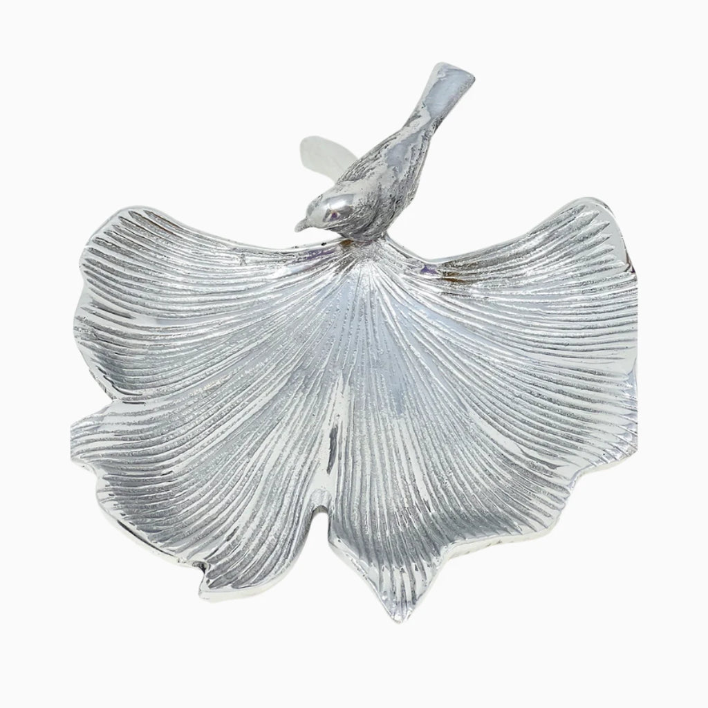 SILVER SNACK PLATE, BIRD COLLECTION. NOBLE HOME GIFTS