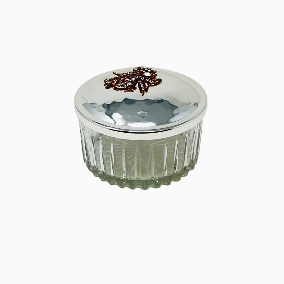 SMALL GLASS SERVING BOWL WITH LID