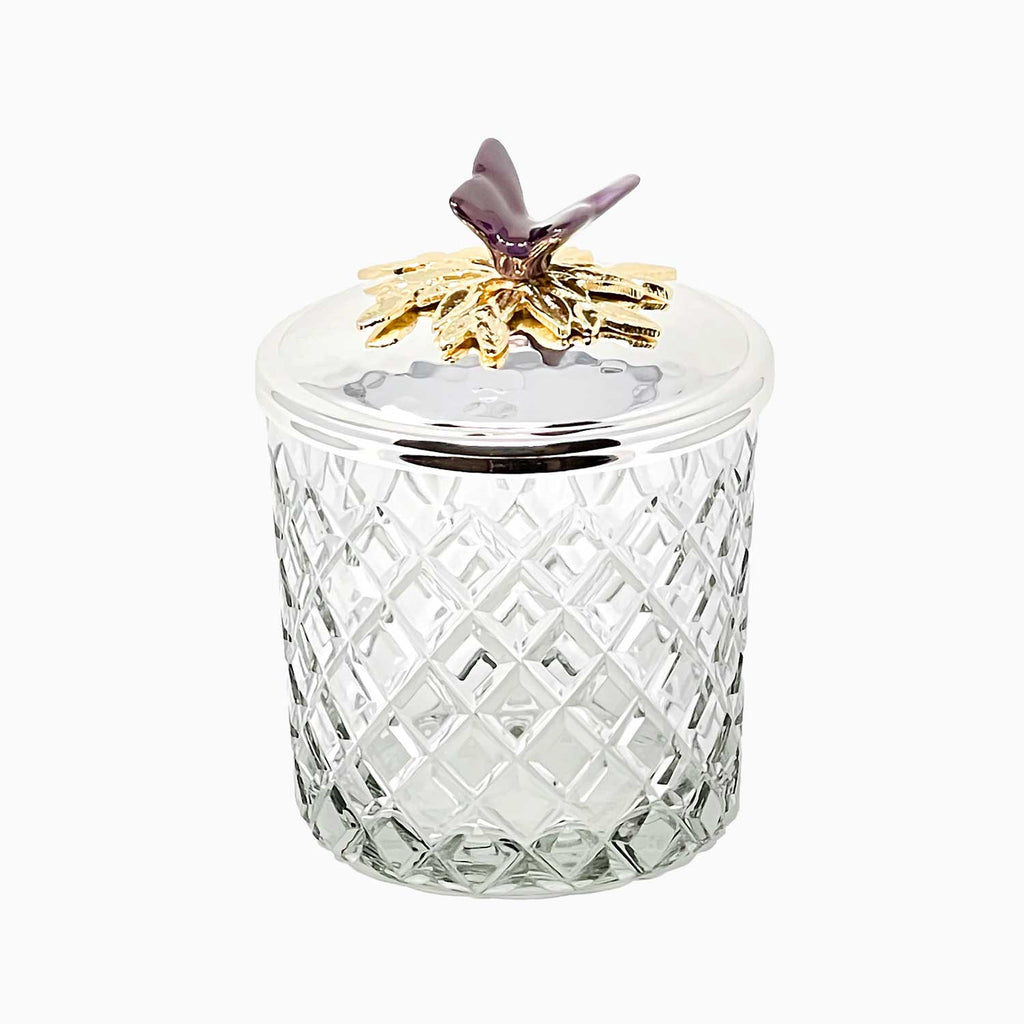 SNACK JAR WITH BUTTERFLY SILVER LID, SIZE #4