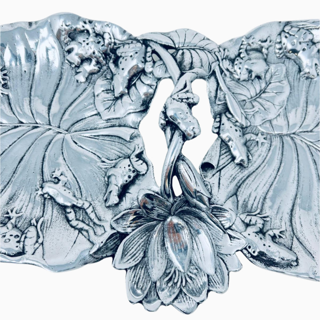 TWO SECTION FLOWER SWEET PLATE