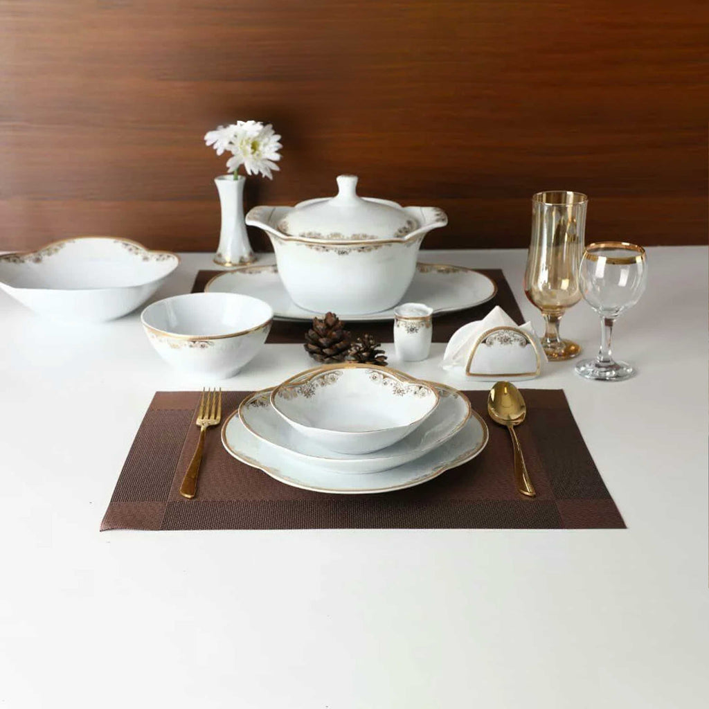 WHITE & GOLD DINNERWARE SET