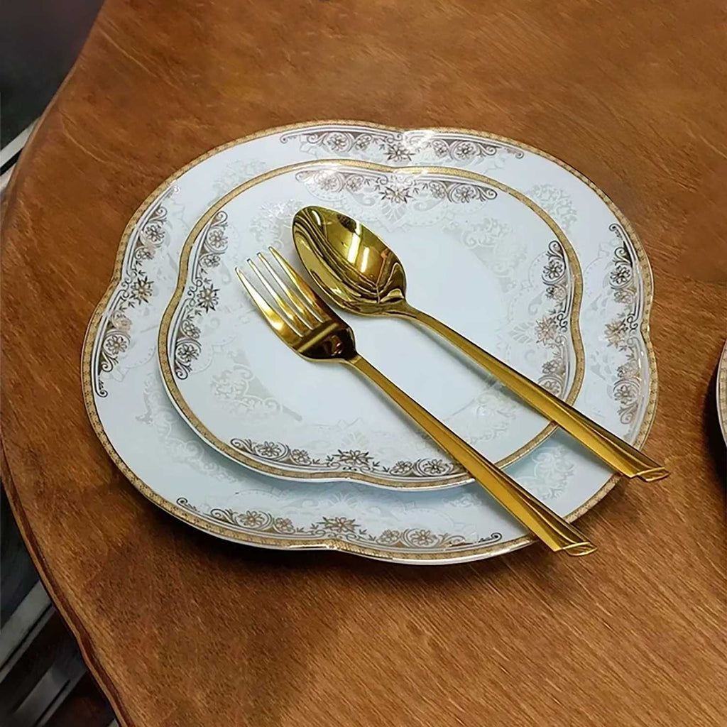 WHITE & GOLD DINNERWARE SET