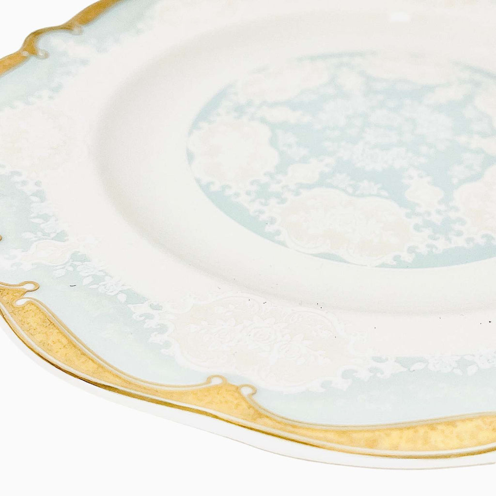 WHITE & GOLD MARTA BLUE DINNERWARE SET FOR 6-PERSON