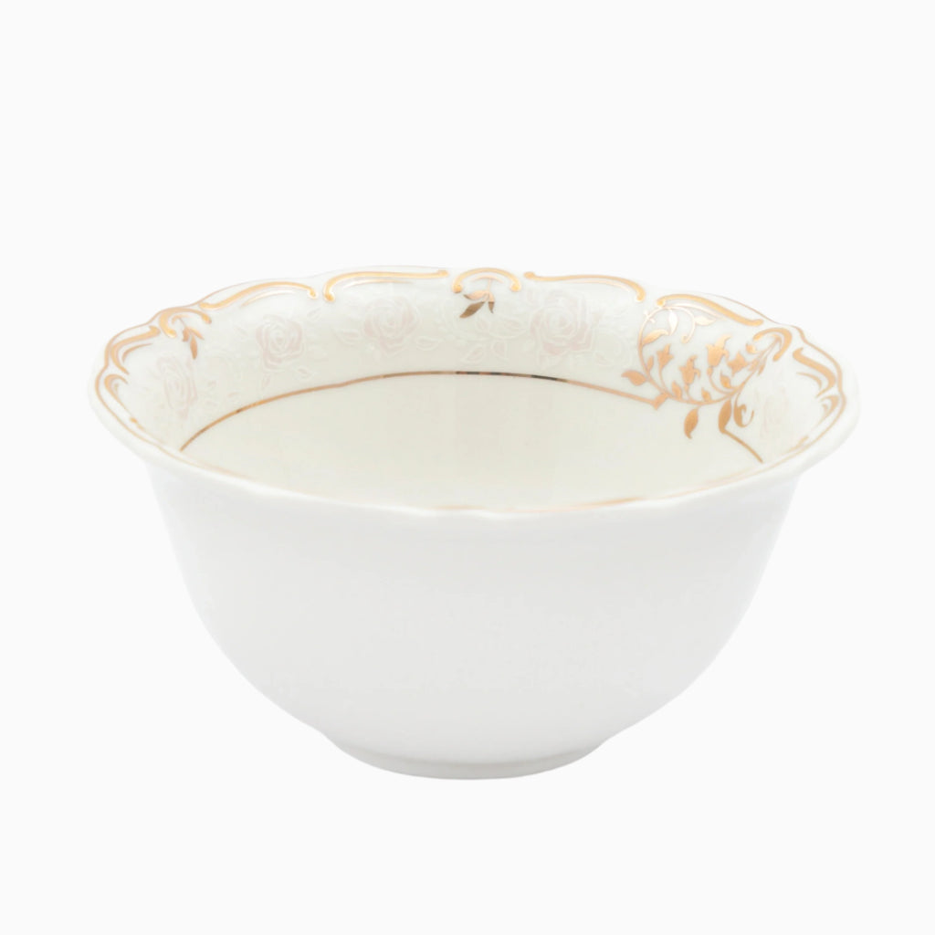 98-PIECE WHITE & GOLD PAOLA DINNERWARE SET FOR 12-PERSON