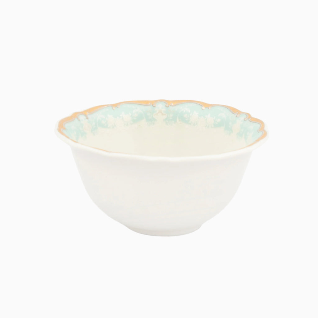 WHITE & GOLD MARTA BLUE DINNERWARE SET FOR 12-PERSON