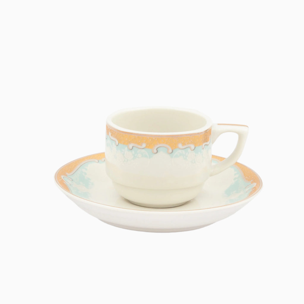 98-PIECE WHITE & GOLD MARTA BLUE DINNERWARE SET FOR 12-PERSON