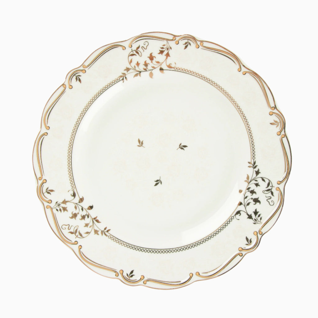 98-PIECE WHITE & GOLD PAOLA DINNERWARE SET FOR 12-PERSON