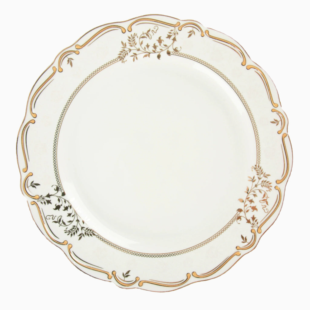98-PIECE WHITE & GOLD PAOLA DINNERWARE SET FOR 12-PERSON