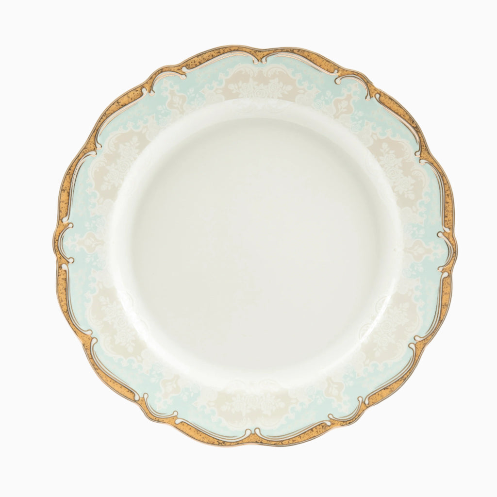 WHITE & GOLD MARTA BLUE DINNERWARE SET FOR 6-PERSONPERSON