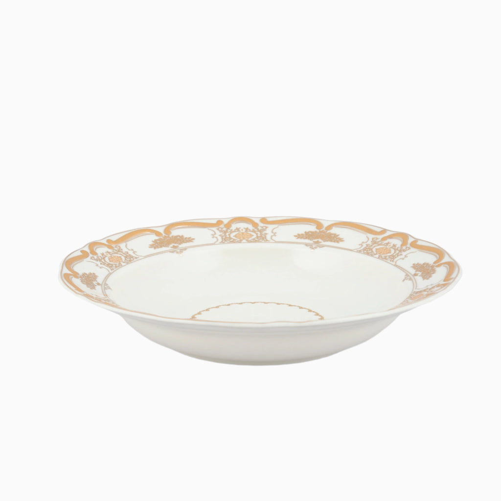 98-PIECE WHITE & GOLD PAOLA DINNERWARE SET FOR 12-PERSON