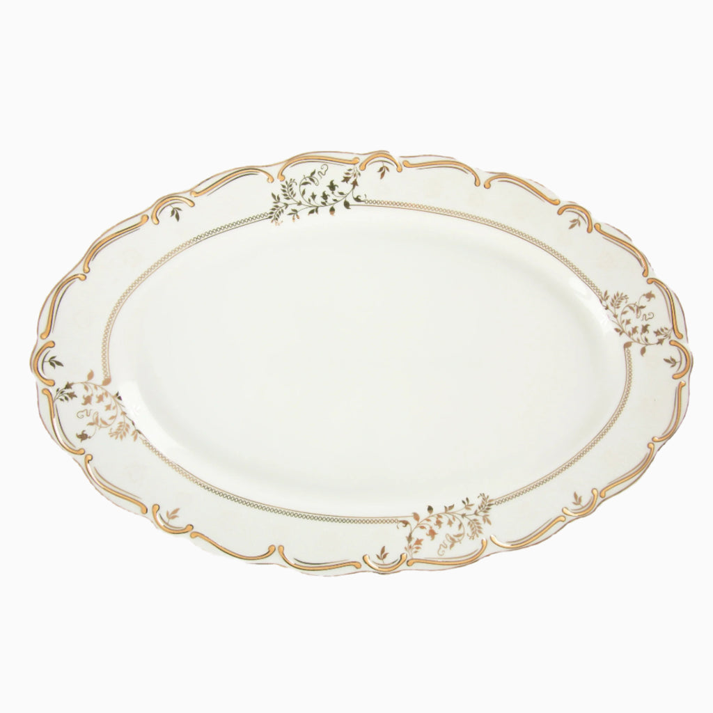 98-PIECE WHITE & GOLD PAOLA DINNERWARE SET FOR 12-PERSON