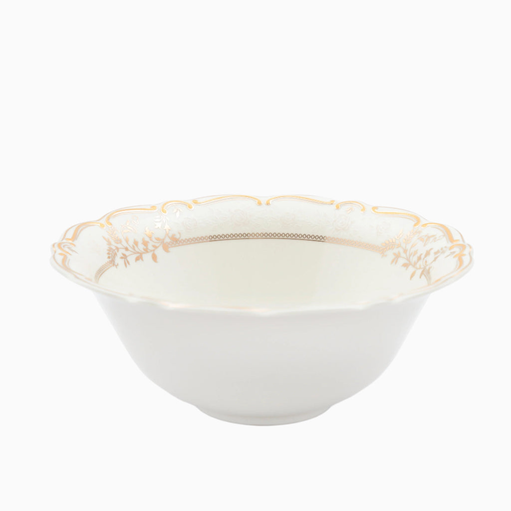 98-PIECE WHITE & GOLD PAOLA DINNERWARE SET FOR 12-PERSON