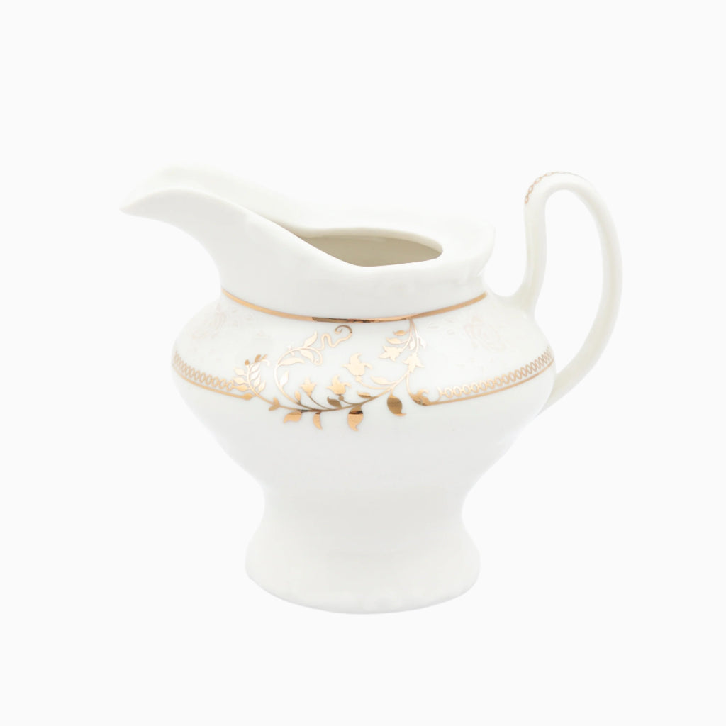 98-PIECE WHITE & GOLD PAOLA DINNERWARE SET FOR 12-PERSON