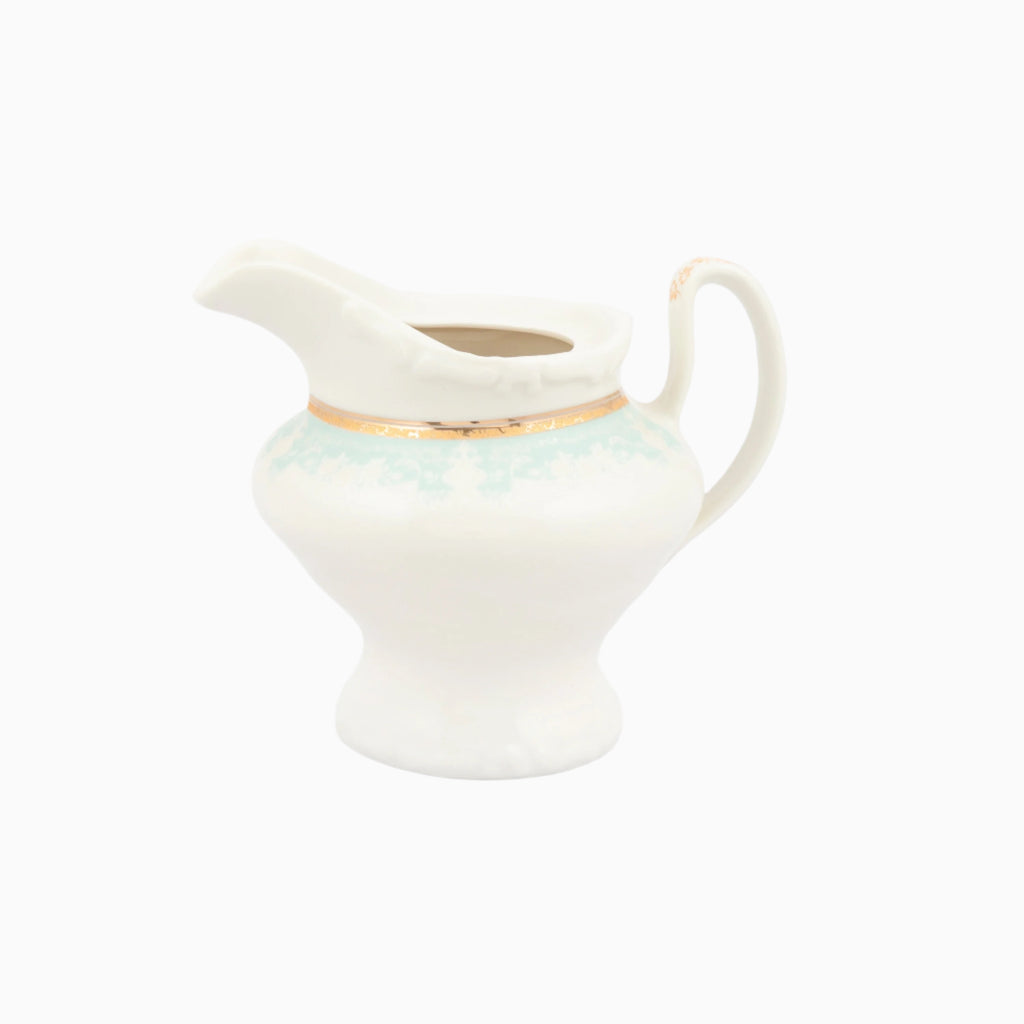 WHITE & GOLD MARTA BLUE DINNERWARE SET FOR 12-PERSON