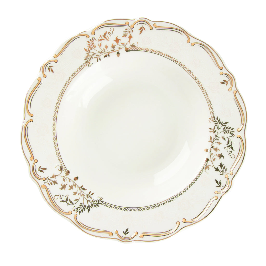 98-PIECE WHITE & GOLD PAOLA DINNERWARE SET FOR 12-PERSON
