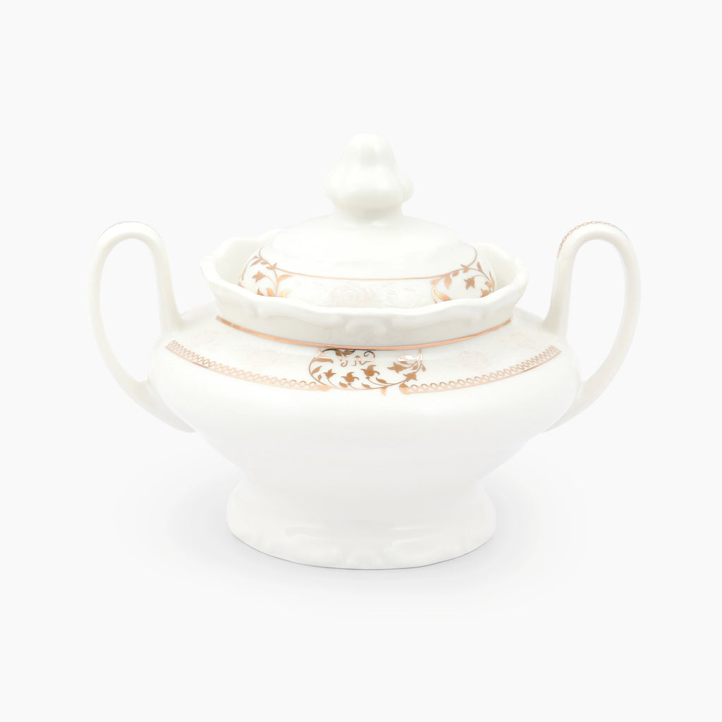 98-PIECE WHITE & GOLD PAOLA DINNERWARE SET FOR 12-PERSON