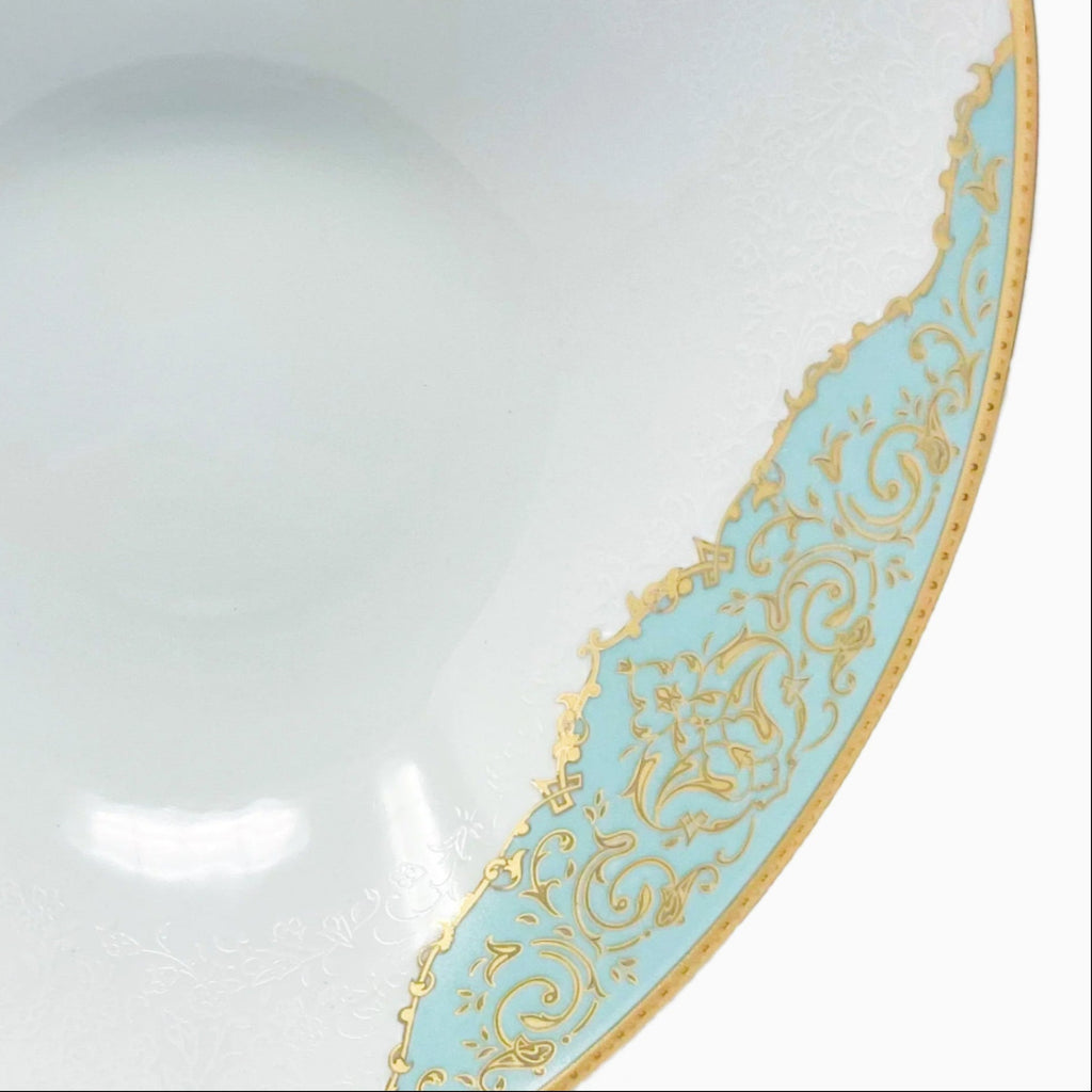 105-PIECE BLUE, WHITE & GOLD DINNERWARE SET FOR 12-PERSON