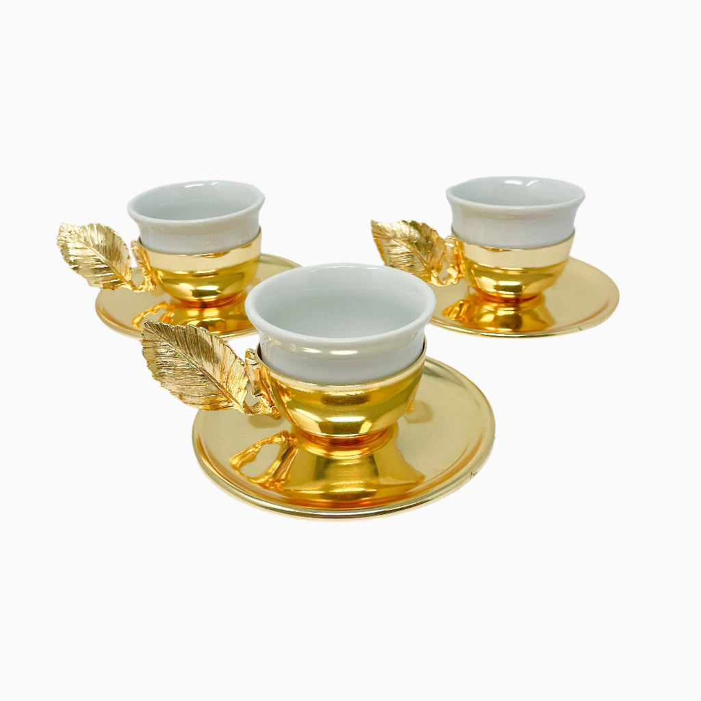 12-PIECE COFFEE SET WITH LEAF HANDLE