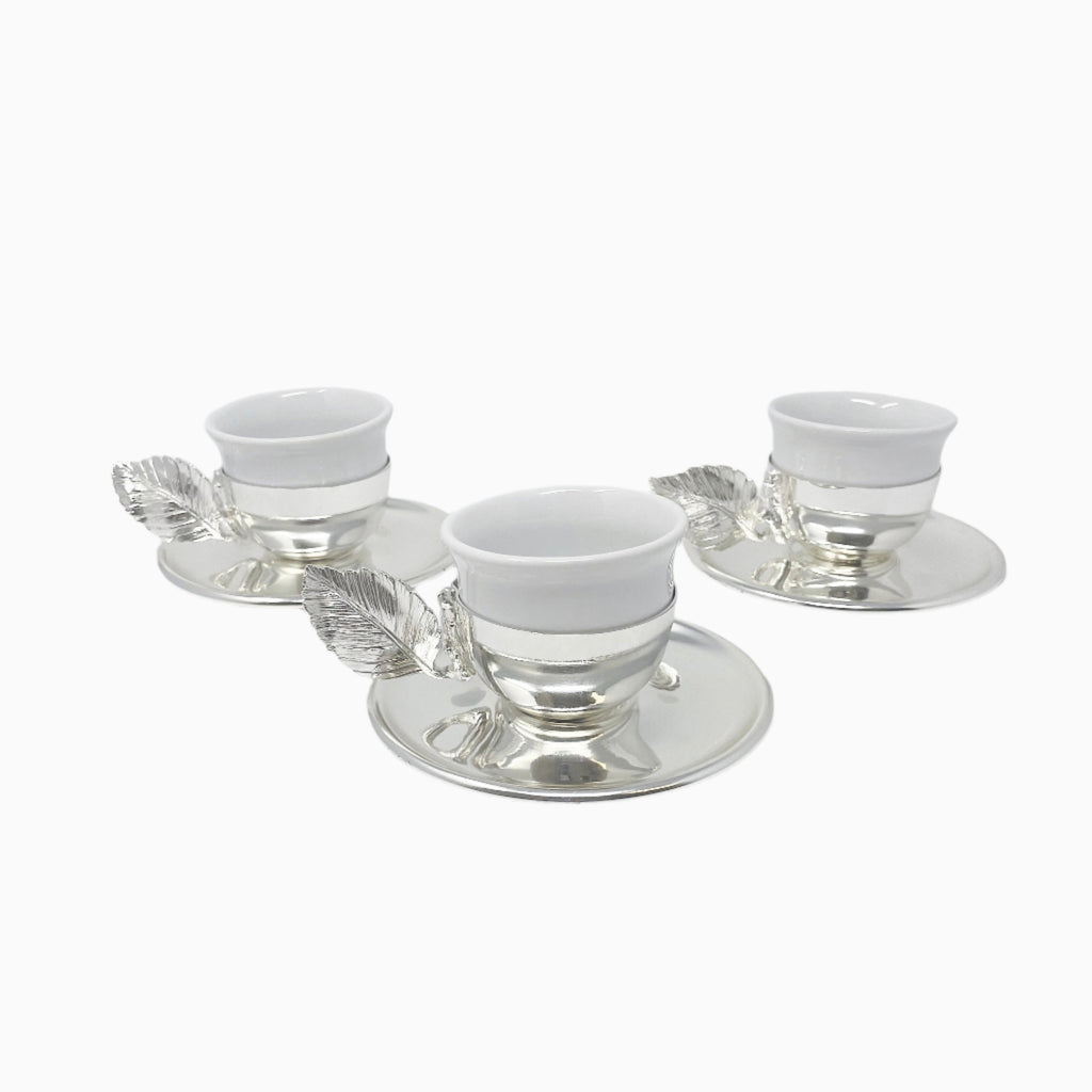 12-PIECE COFFEE SET WITH LEAF HANDLE