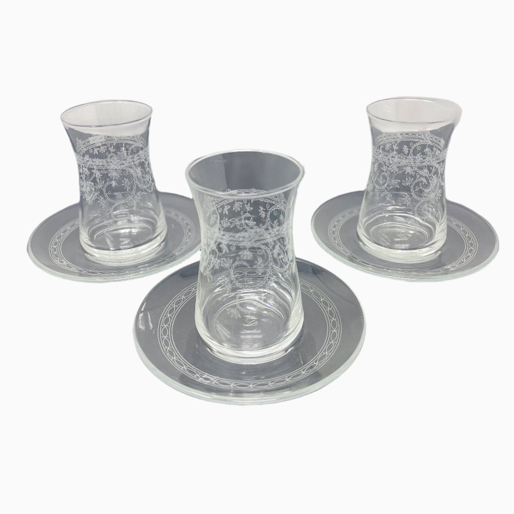 12-PIECE DECORATED GOLD TEA SET FOR 6-PERSON