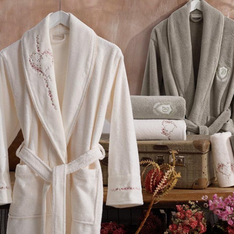 6-PIECE COTTON BATHROBE SET FOR COUPLE