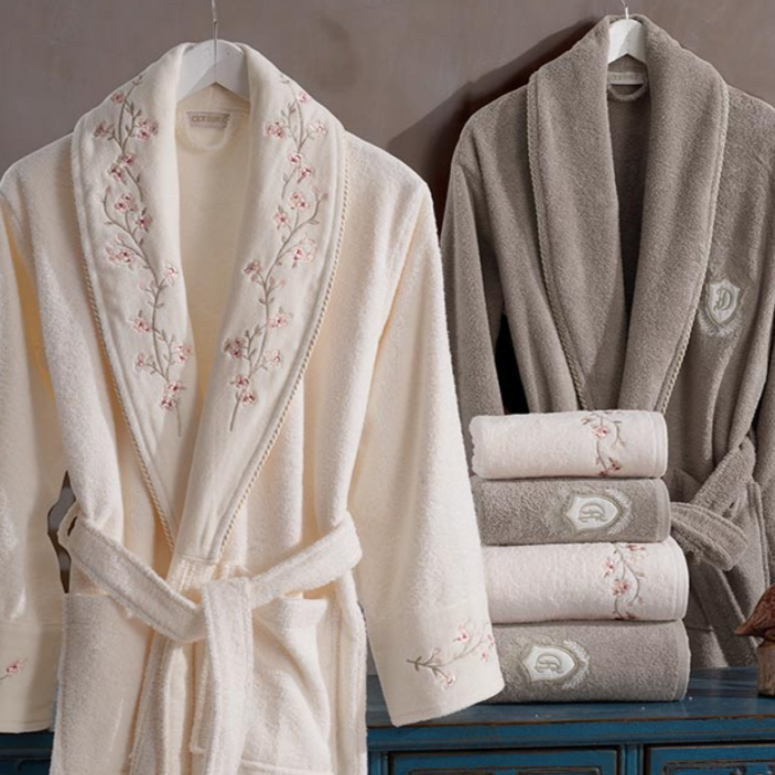 6-PIECE COTTON BATHROBE SET FOR COUPLE, SARMASIK