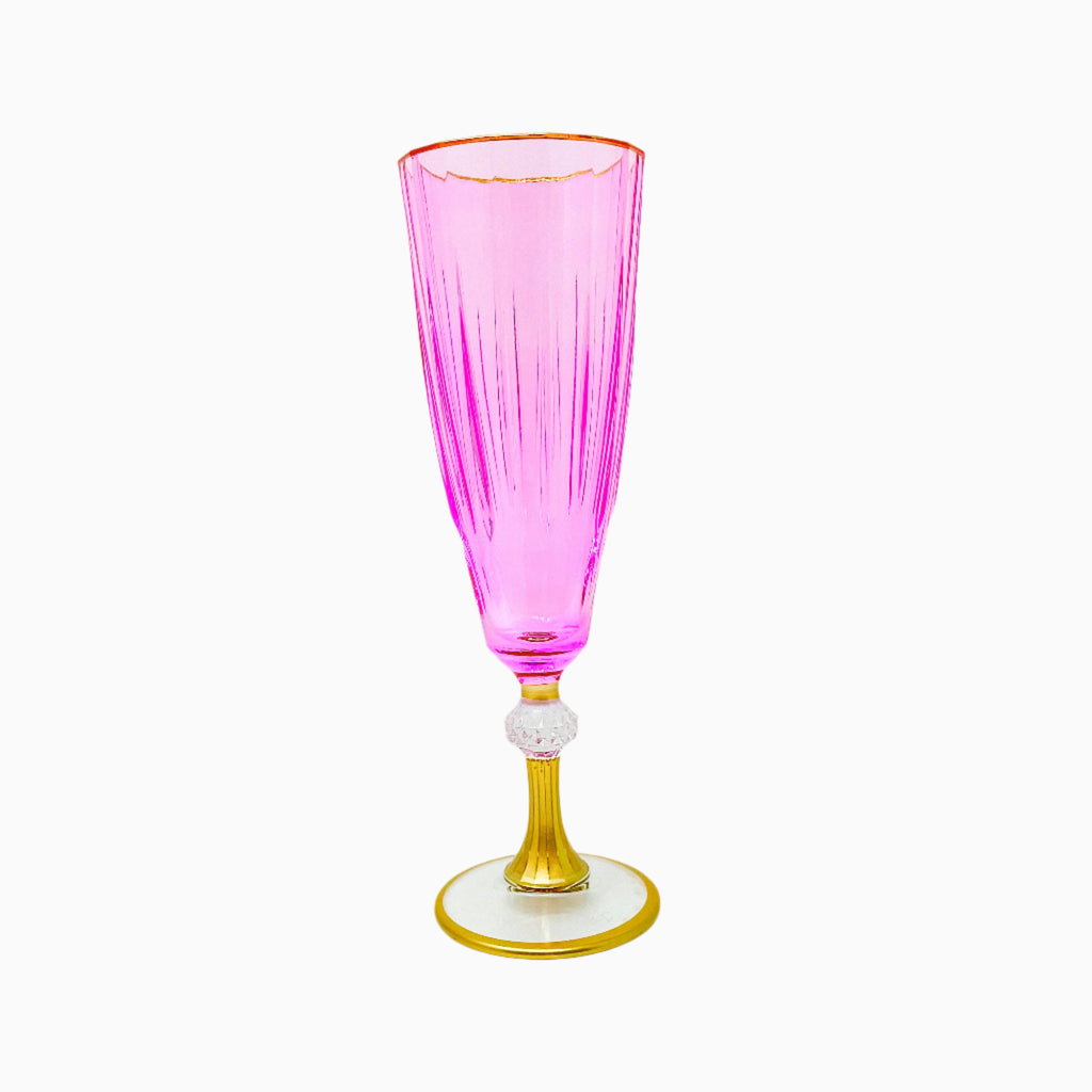6-PIECE PINK, PURPLE AND ORANGE STEMWARE
