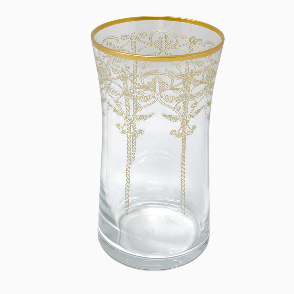 6-PIECE SILVER RIMMED DRINKING GLASS SET, FLOWER COLLECTION