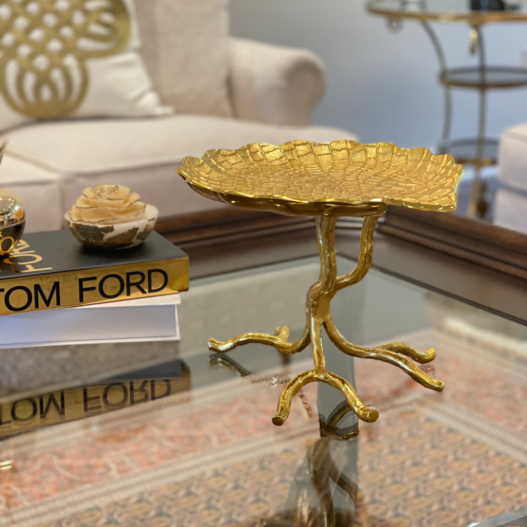 AQUATIC SERVING PLATE ON STAND