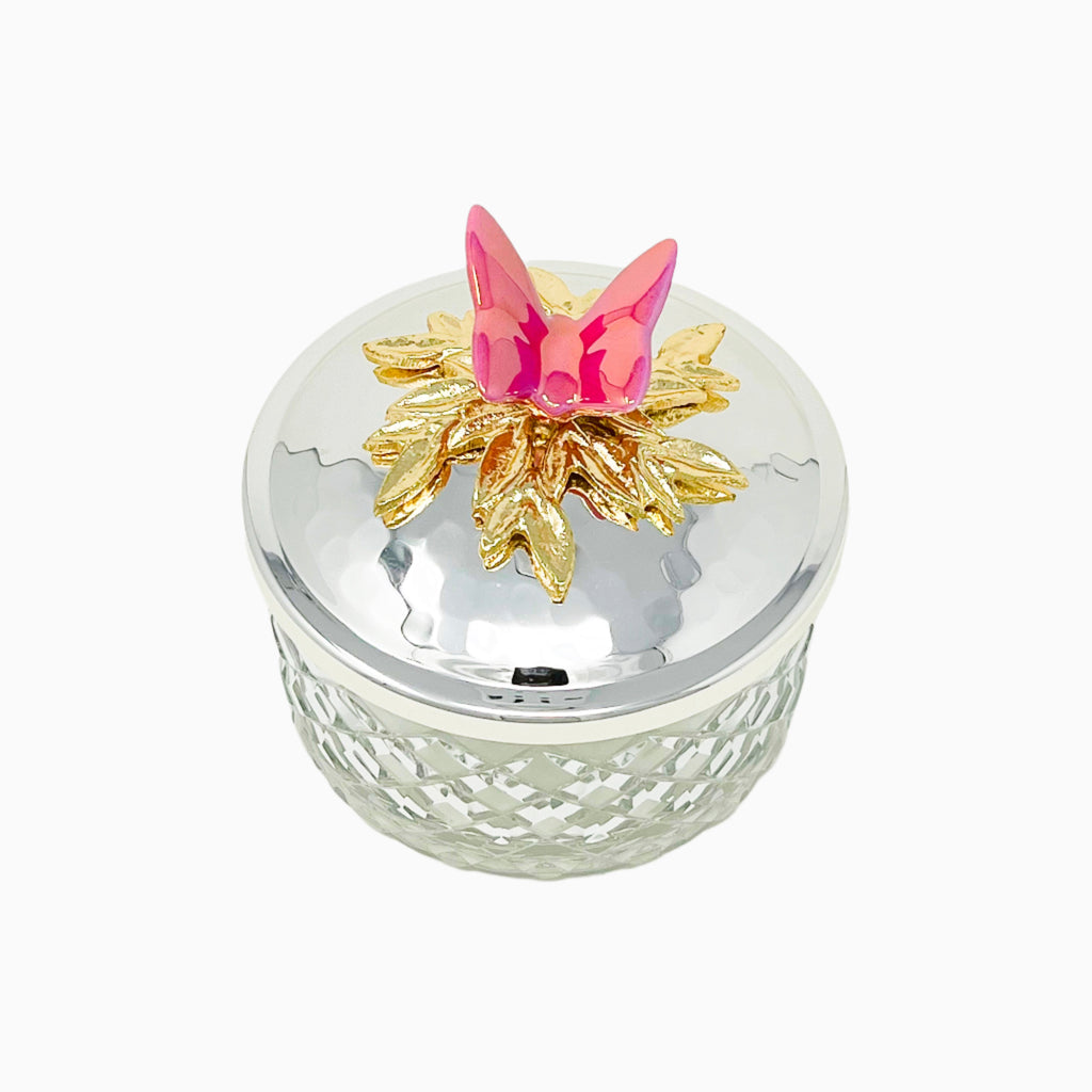 BUTTERFLY SILVER LID SNACK JAR