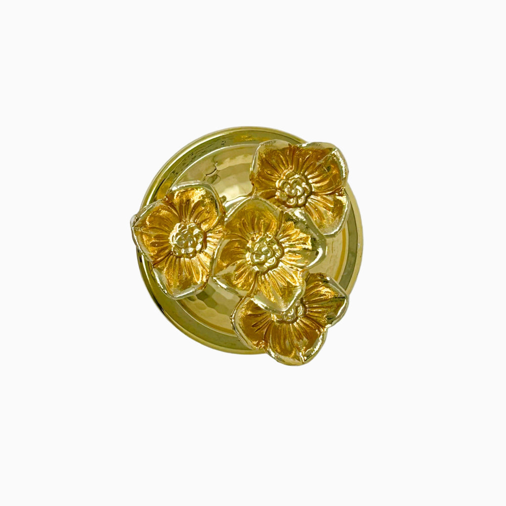 GLASS JAR WITH GOLDEN TONE LID, FLOWER COLLECTION