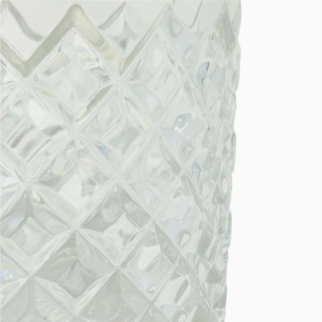 GLASS JAR WITH SILVER TONE LID, FLOWER COLLECTION