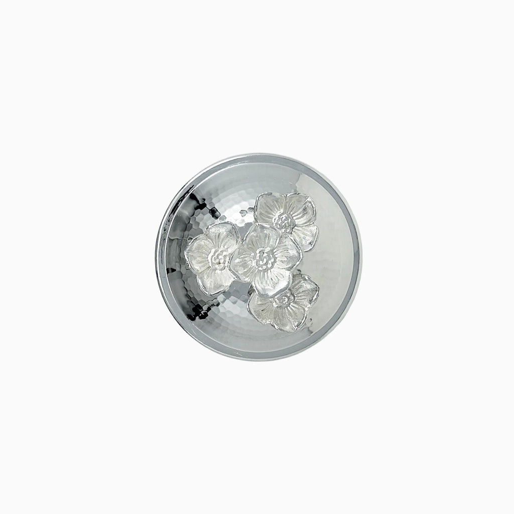 GLASS JAR WITH SILVER TONE LID, FLOWER COLLECTION