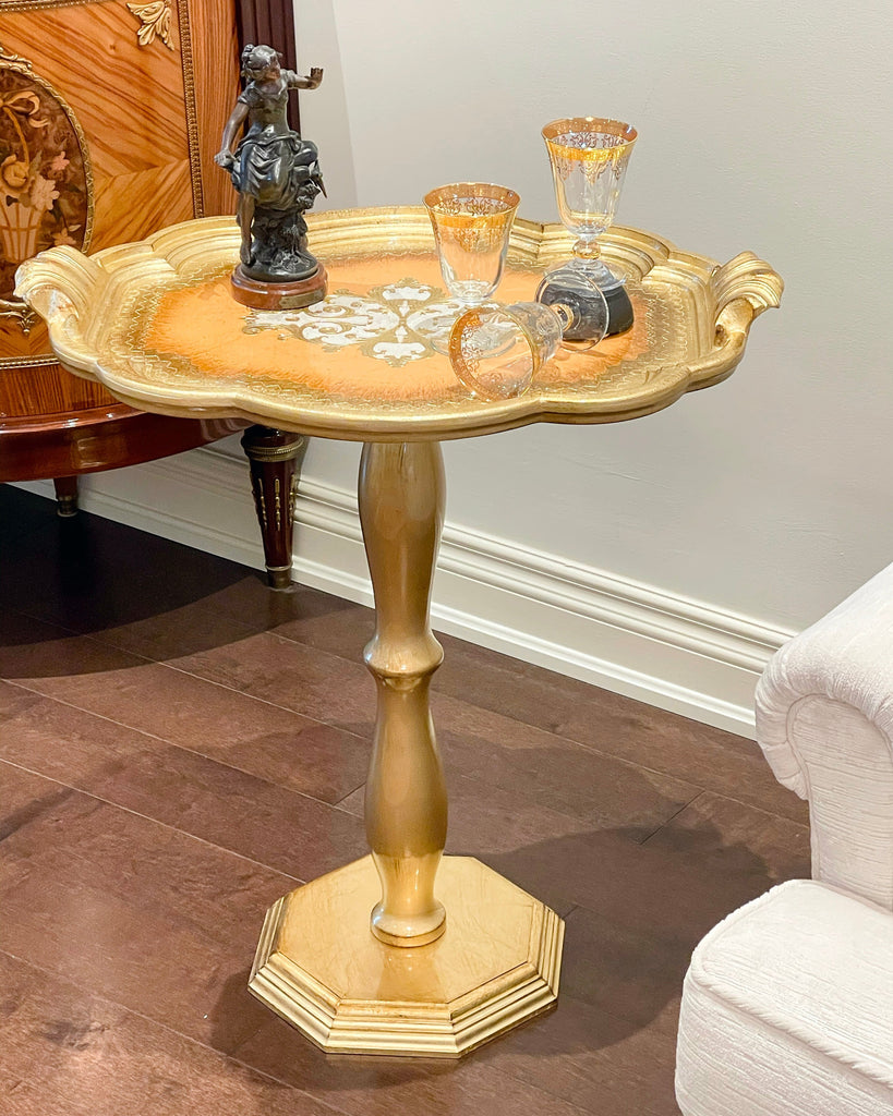 GOLD LEAF ITALIAN SIDE TABLE