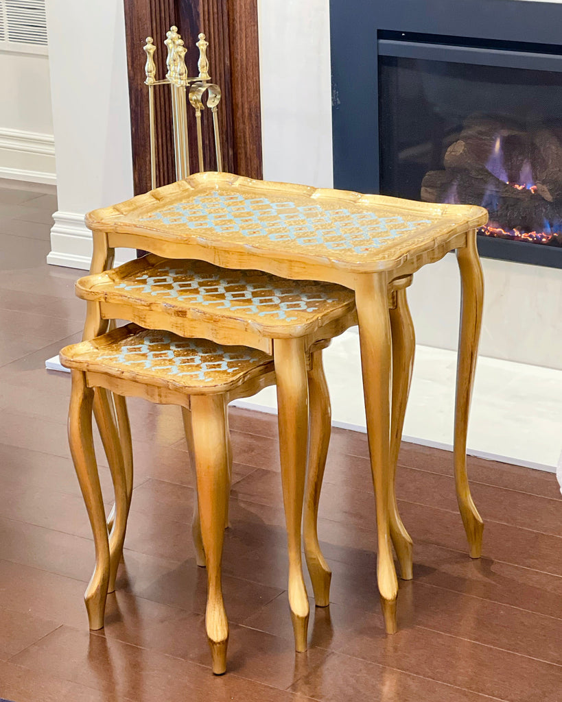 GOLD LEAF NESTING ITALIAN TABLES SET, Classic